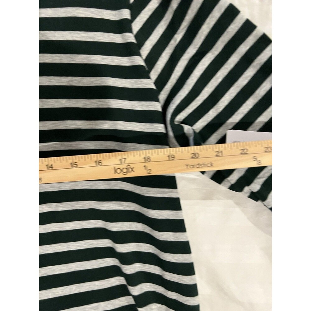 CJ Banks Women Top Shirt Knit Green Gray Stripe Plus Sz 1X Long Sleeve Soft NWT - Picture 9 of 12